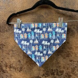 Hawaiian Tropical Nautical Boat Palm Tree Summer Blue Dog Pet